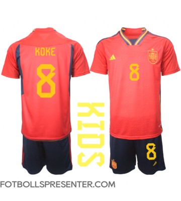 Spanien Koke #8 Hemmatröja Barn VM 2022 Kortärmad (+ korta byxor)